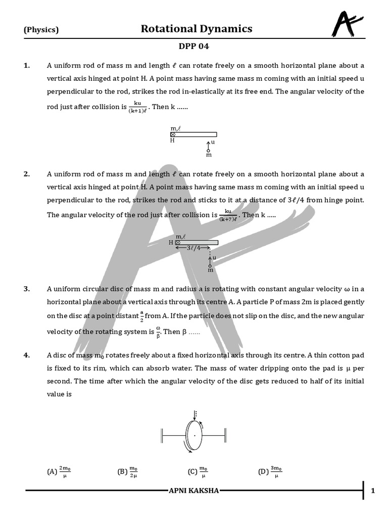 Rotational Dynamics Problems and Solutions | PDF | Rotation | Velocity