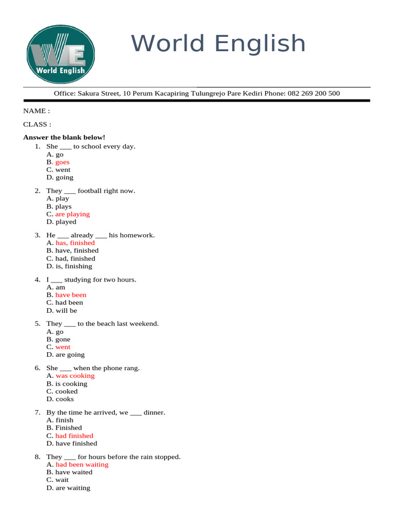English Grammar Exercises and Answers | PDF | Chess | Chess Theory