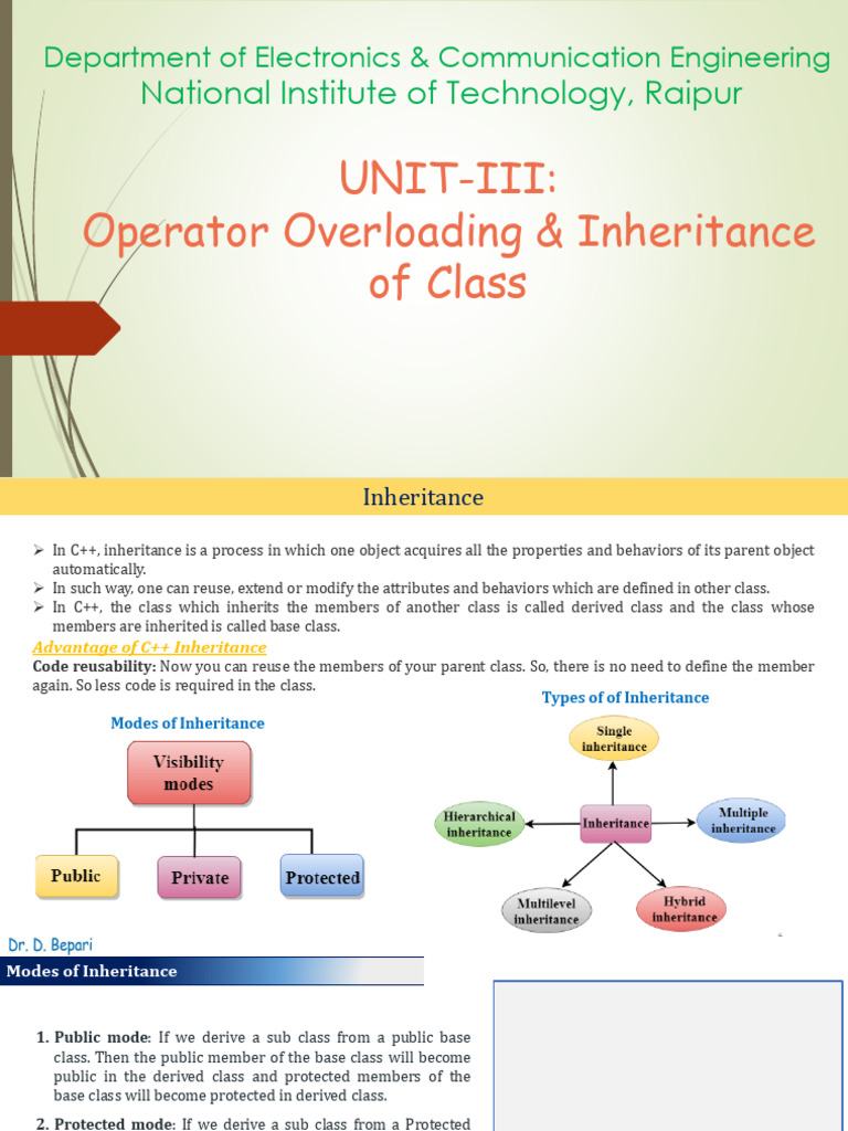 C++ Inheritance and Operator Overloading | PDF | Inheritance (Object ...