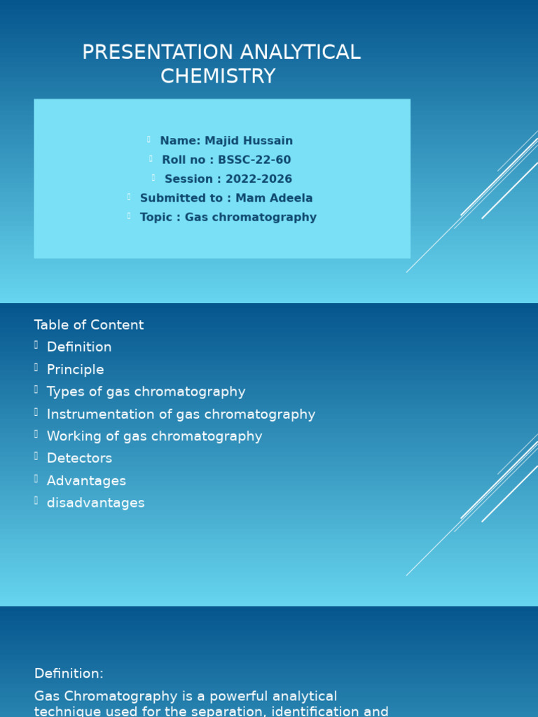 Analytical Chemistry Presentation | PDF | Gas Chromatography ...