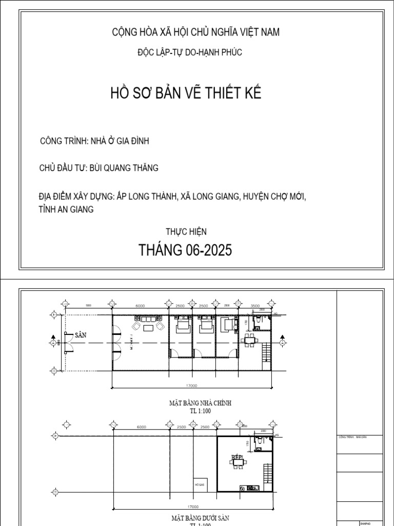 Hồ Sơ Bản Vẽ Thiết Kế Nhà Chú Phúc | PDF
