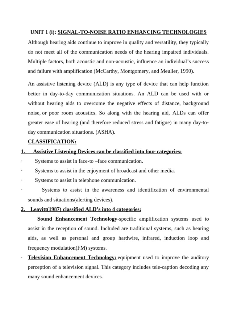 Assistive Listening Devices Overview | PDF | Hearing Aid | Frequency ...