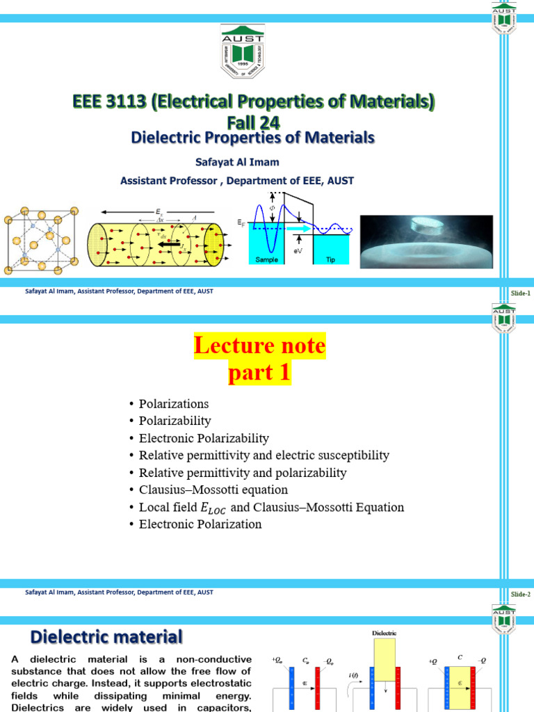 Dielectric Properties of Materials Overview | PDF | Dielectric ...