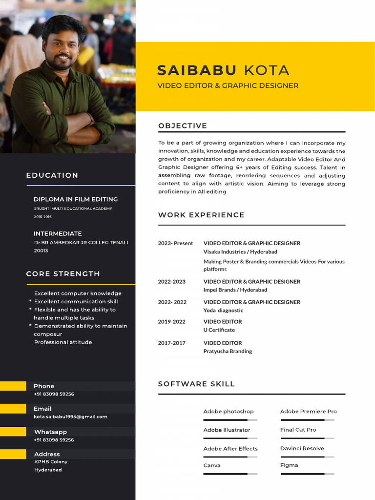 Video Editor & Graphic Designer Profile | PDF