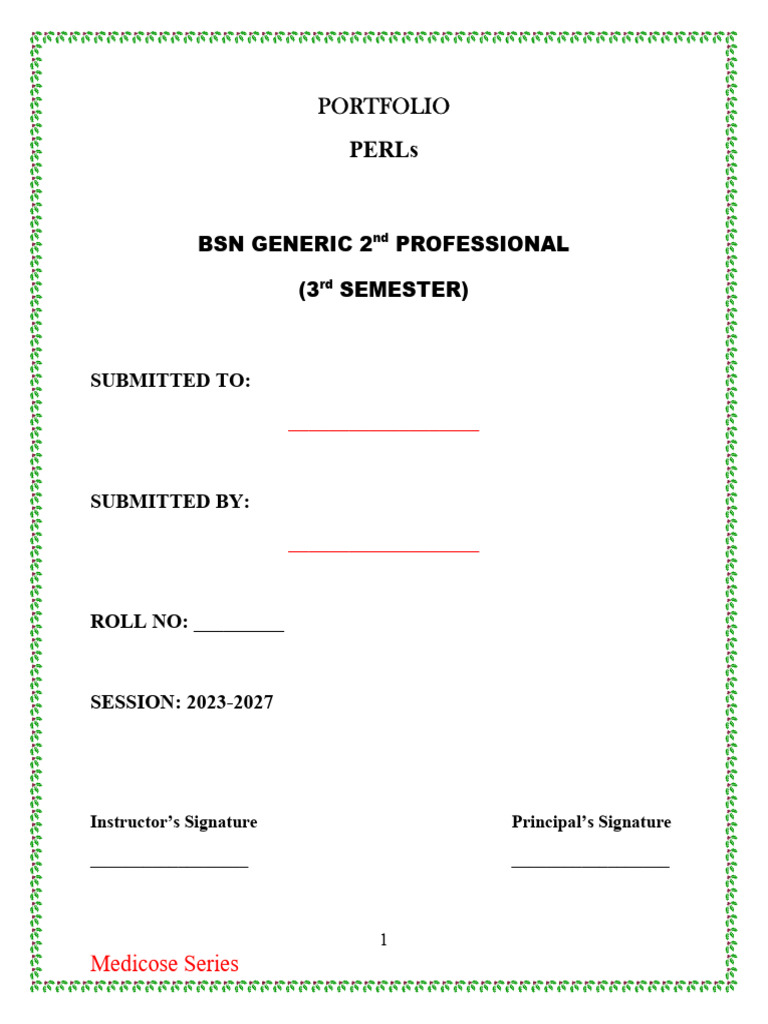 BSN Generic 3rd Semester PEARLs Portfolio | PDF | Informed Consent ...