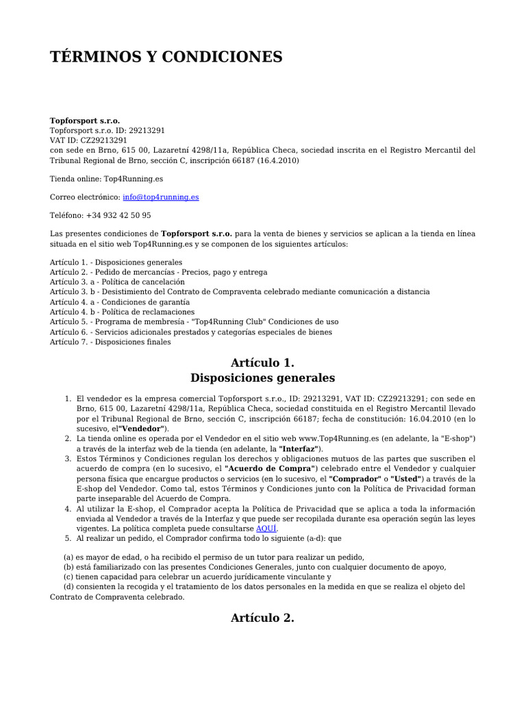 Terminos y Condiciones | PDF | Las compras en línea | Precios