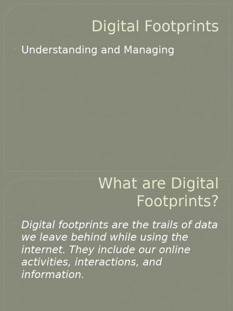 Managing Digital Footprints for Kids | PDF