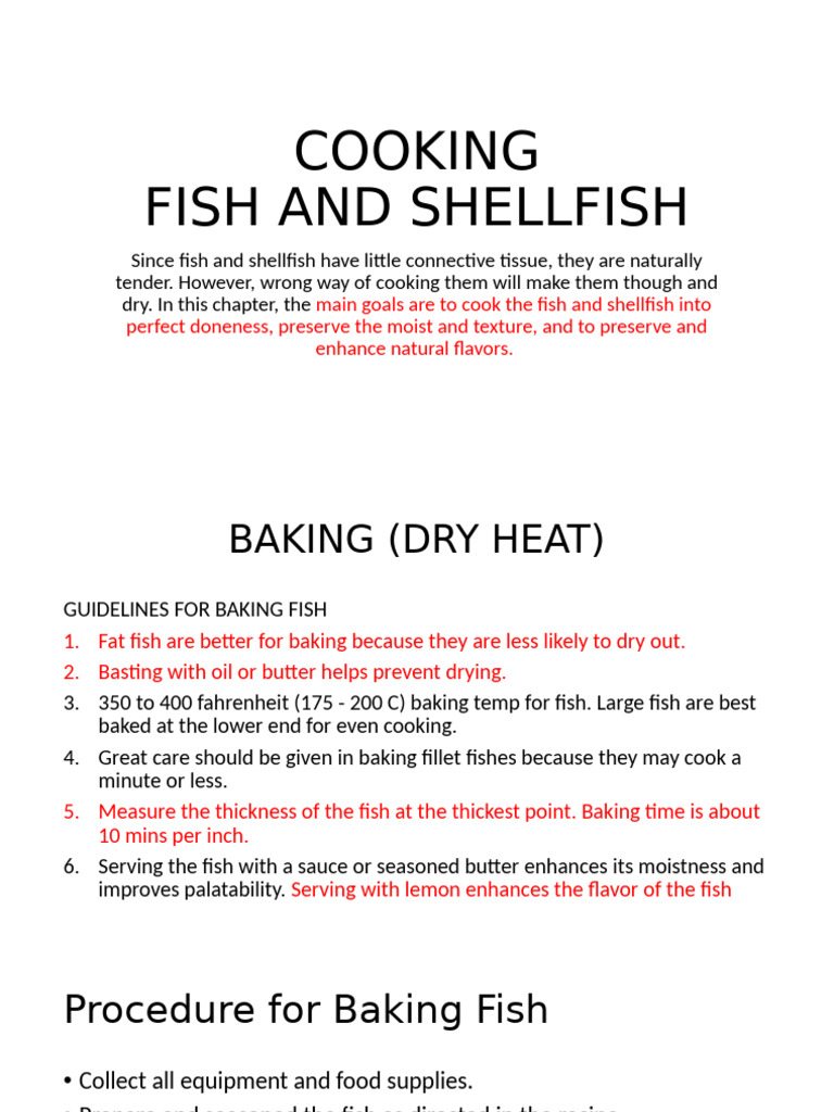 Cooking Techniques for Fish and Shellfish | PDF | Grilling | Sautéing