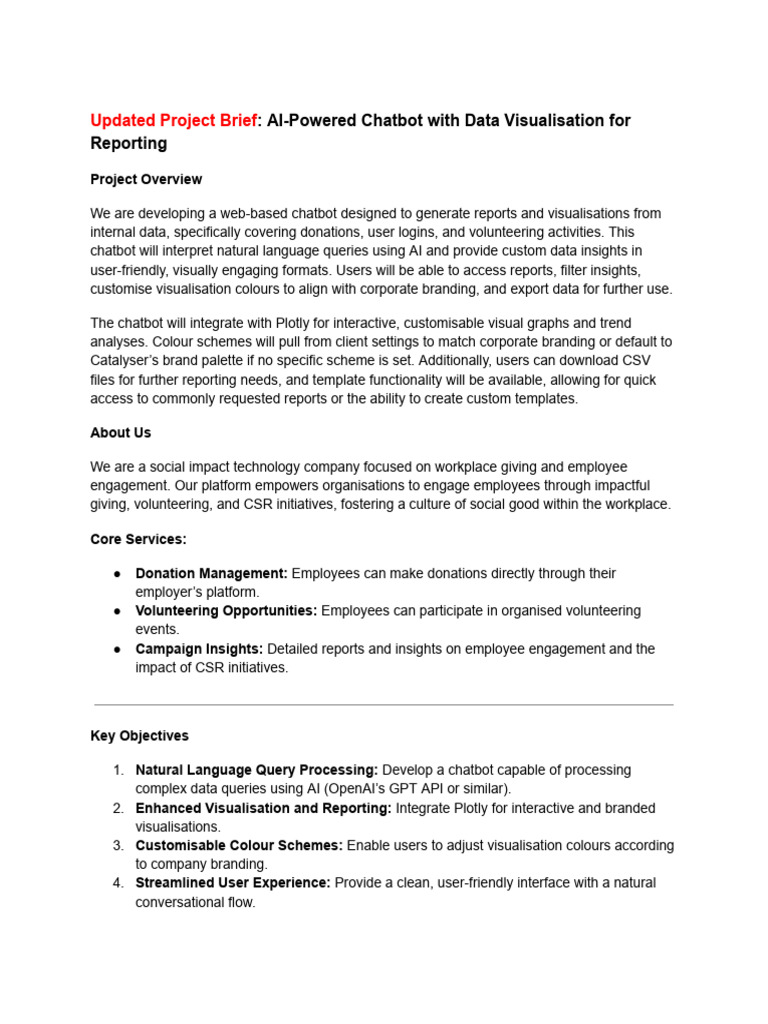 AI Chatbot for Data Reporting & Visualisation | PDF | Web Application ...