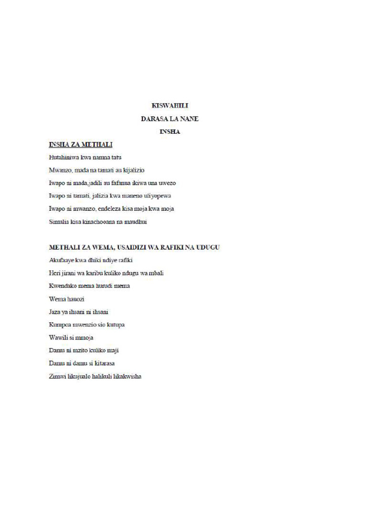 Mwongozo Wa Kuandika Insha Bora | PDF