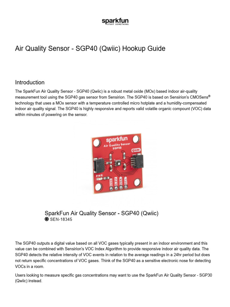 Air - Quality - Sensor - SGP40 - Qwiic - HookupGuide - Web | PDF ...