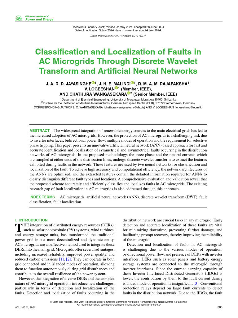 Fault Detection in AC Microgrids Using ANN | PDF | Distributed ...