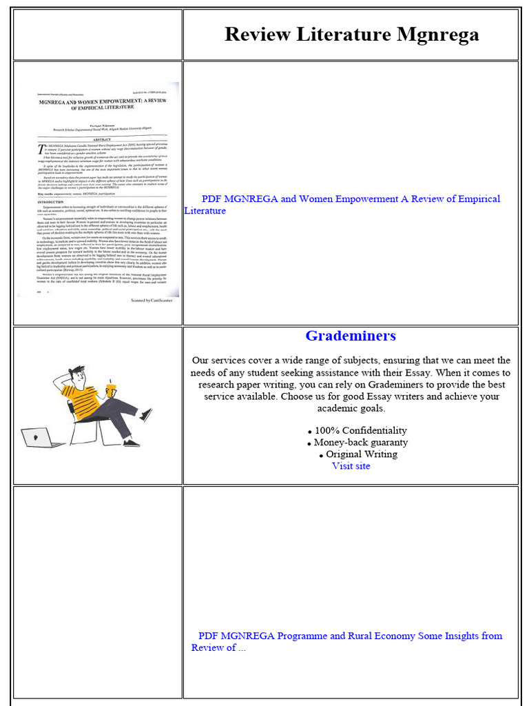 Review Literature Mgnrega | PDF | Essays | Knowledge
