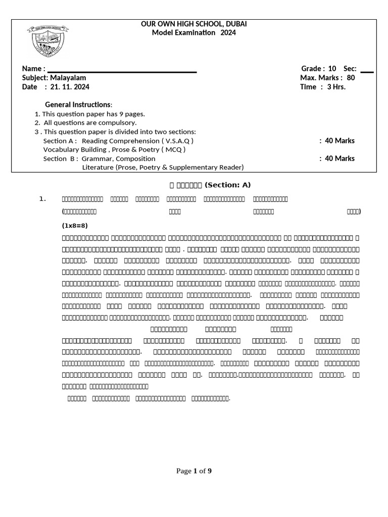 Model Exam 21.11.24 | PDF