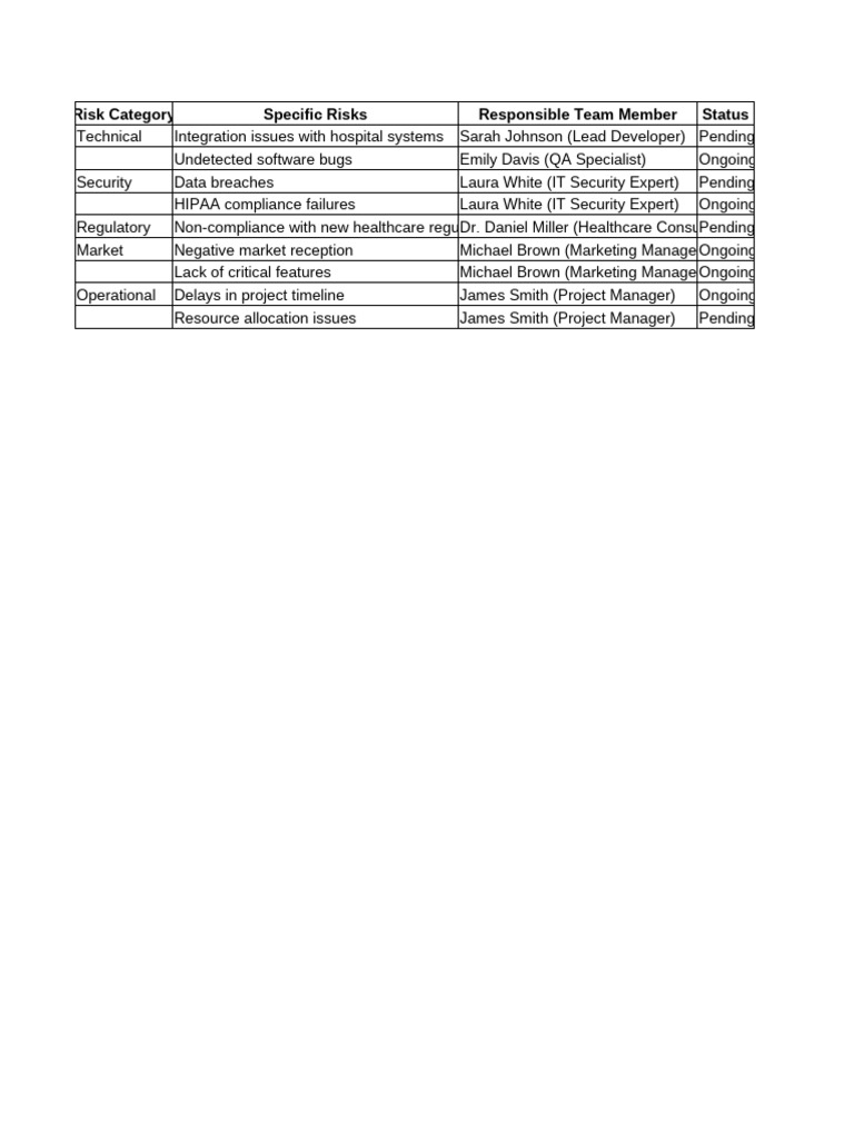 Healthcare Project Risk Assessment | PDF