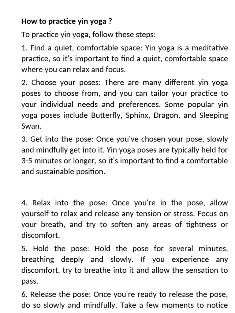How To Practice Yin Yoga | PDF