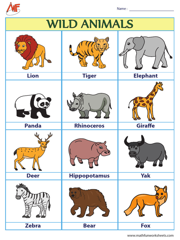African Animals Chart | PDF