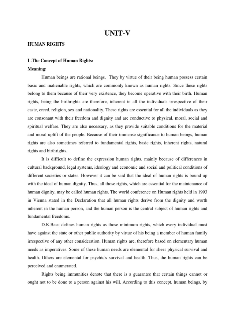 Value Education - Human Rights Only This Chapter | PDF | Human Rights ...