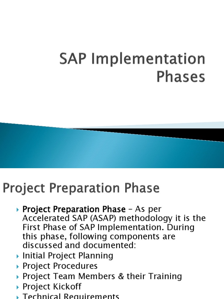 SAP Implementation Phases | PDF | Business Process | Systems Science