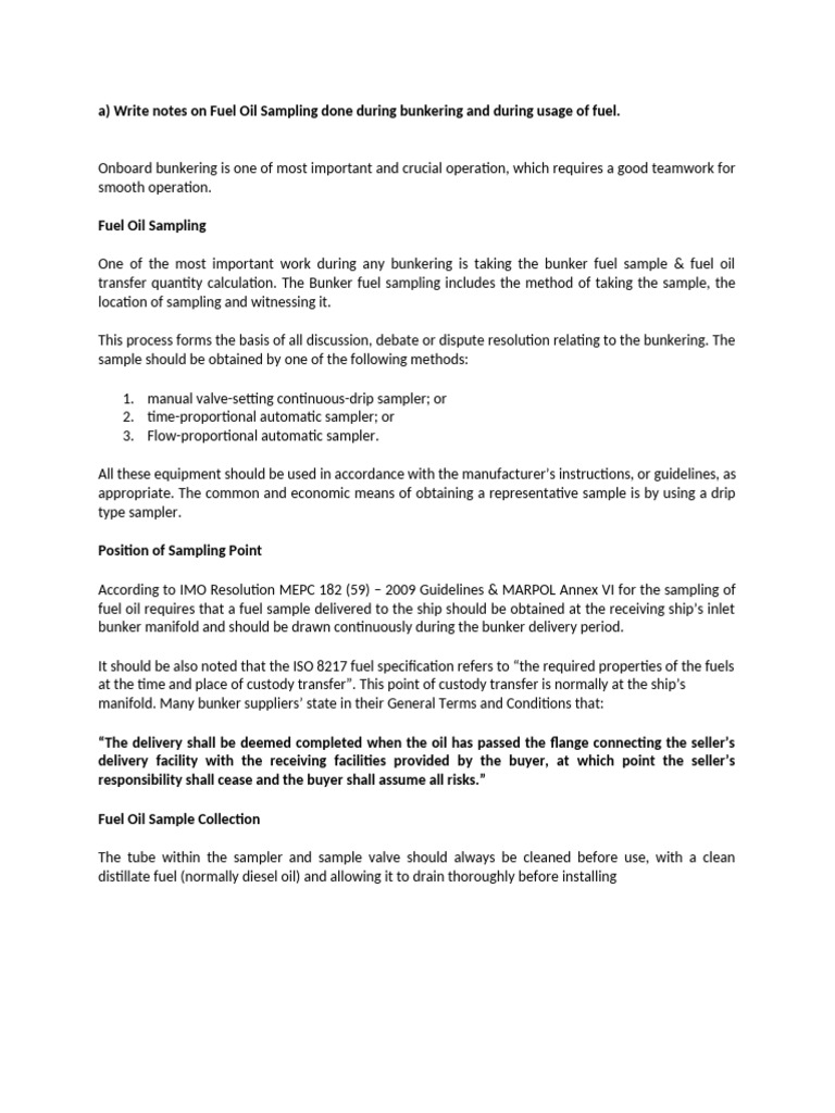 Fuel Oil Sampling Procedures Guide | PDF | Fuel Oil | Valve