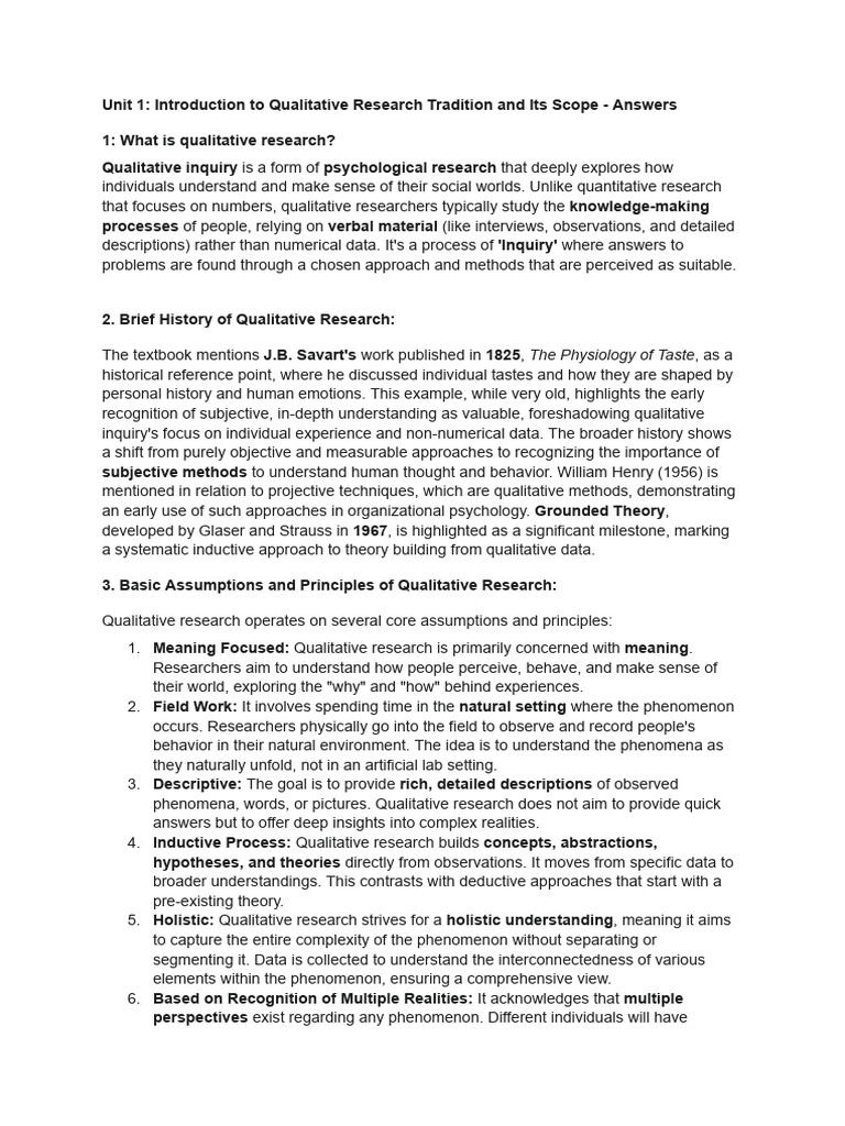 Key Principles of Qualitative Research | PDF | Qualitative Research ...