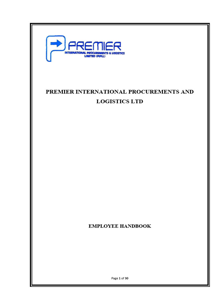 Employee Handbook for Premier Logistics | PDF | Sexual Harassment ...