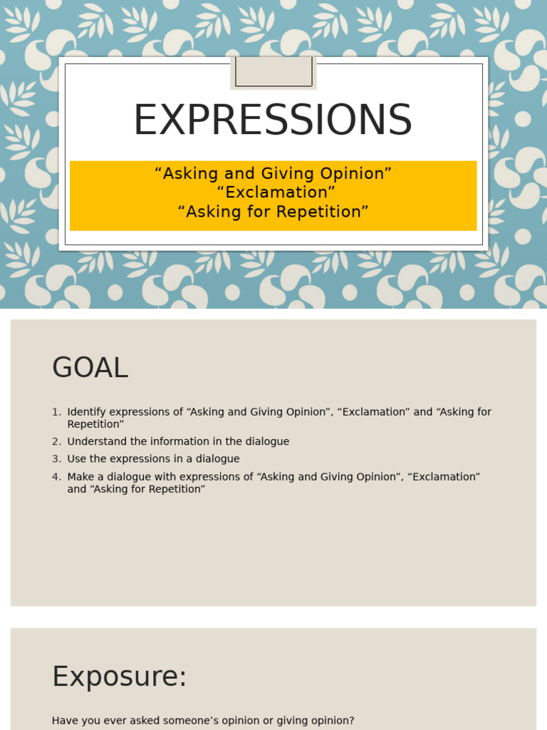 Expressions for Dialogue Practice | PDF