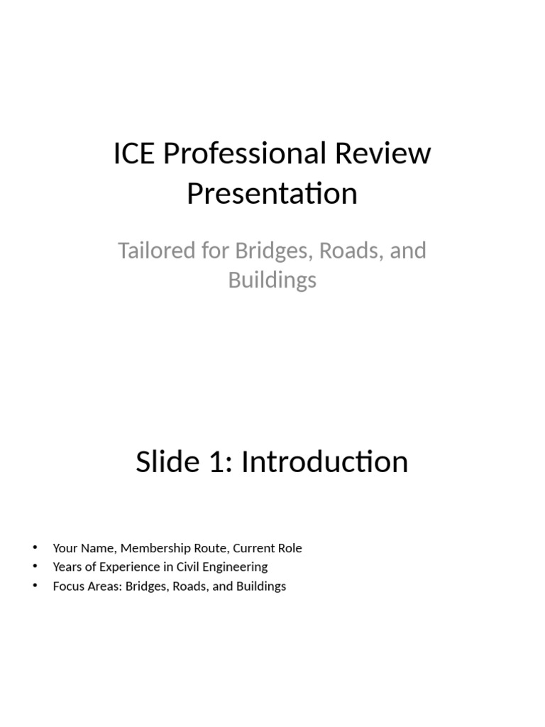 ICE Professional Review for Chartership | PDF