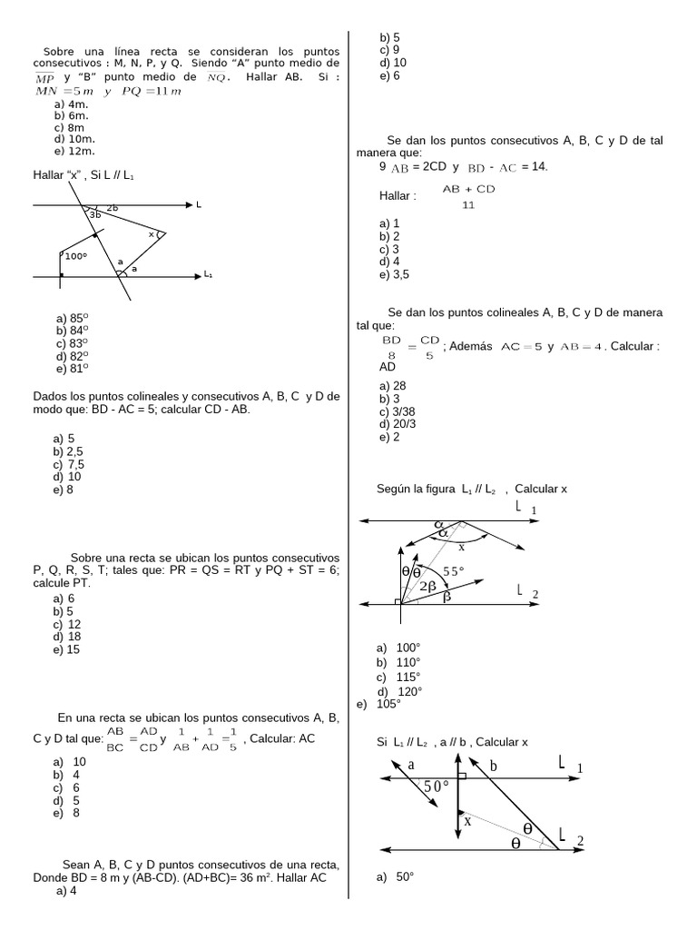 Problemas de Geometría y Ángulos | PDF | Triángulo | Tangente