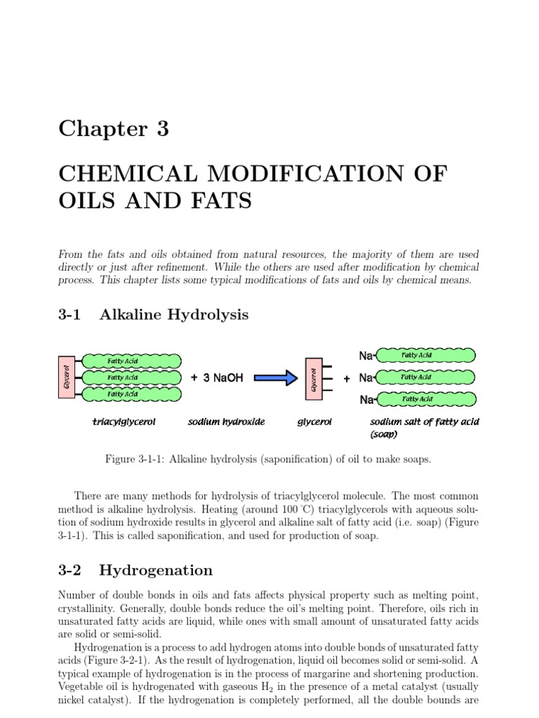 Alkaline Hydrolysis in Oil Modification | PDF | Trans Fat | Hydrogenation