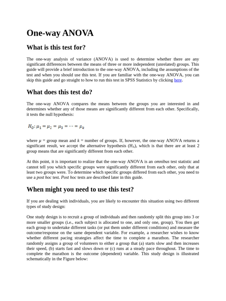 One-Way ANOVA Guide in SPSS | PDF | Analysis Of Variance | Statistics