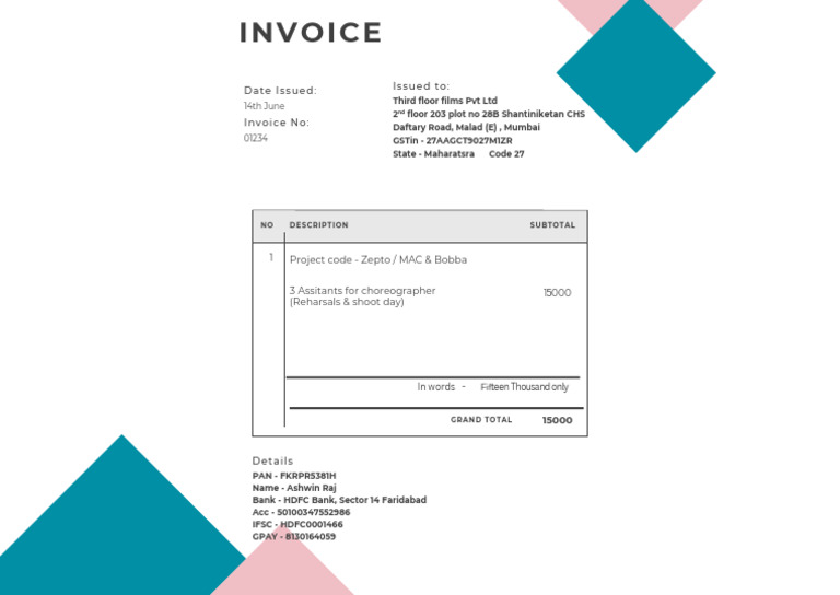 Black and White Monochrome Landscape Business Invoice | PDF