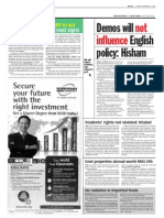 TheSun 2008-12-12 Page04 Demos Will Not Influence English Policy Hisham