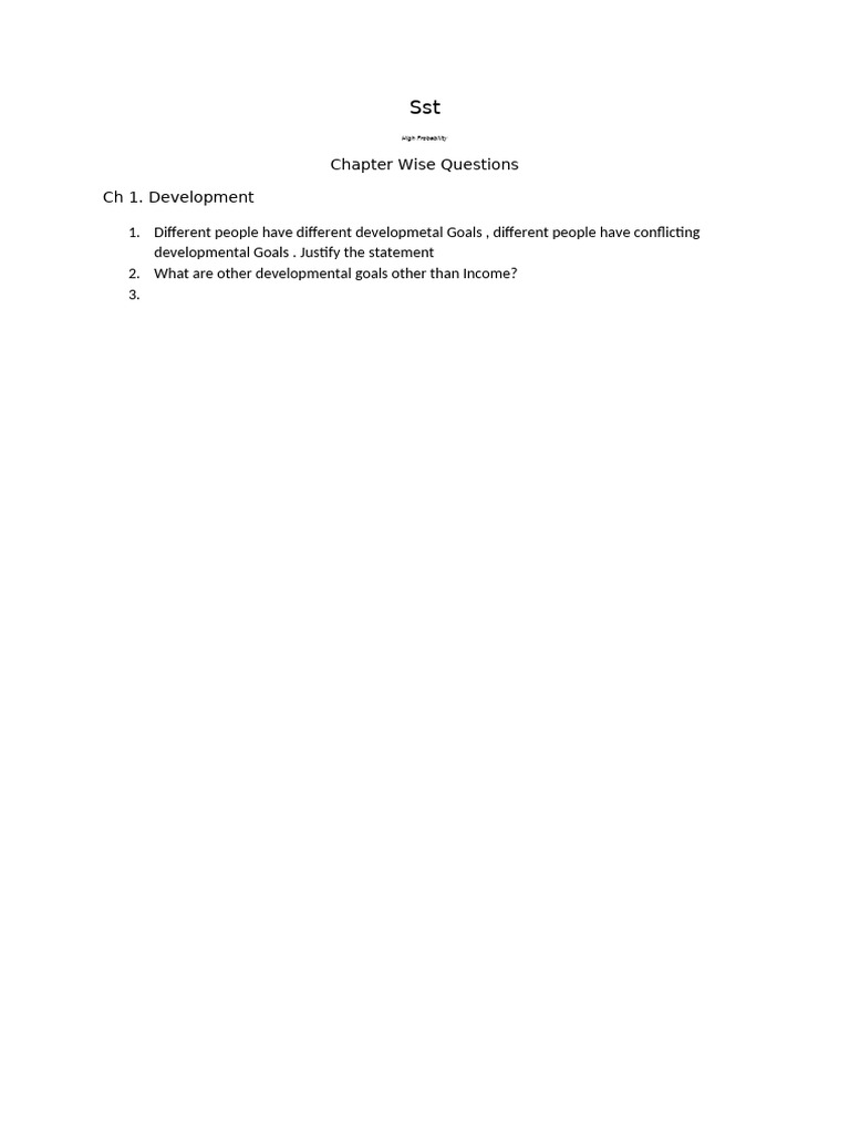 Chapter 1 Development Questions Guide | PDF