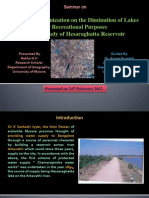 Impact of Urbanization On The Diminution of Lakes For Recreational Purposes A Case Study of Hesaraghatta Reservoir