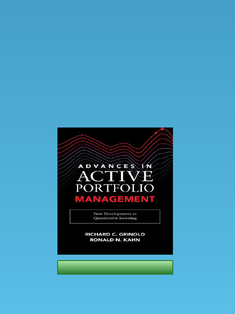語学+参考書 Advances in Active Portfolio Management: New Developments in Quantitative Investing Amazon.com: Advances in Active Portfolio Management: New