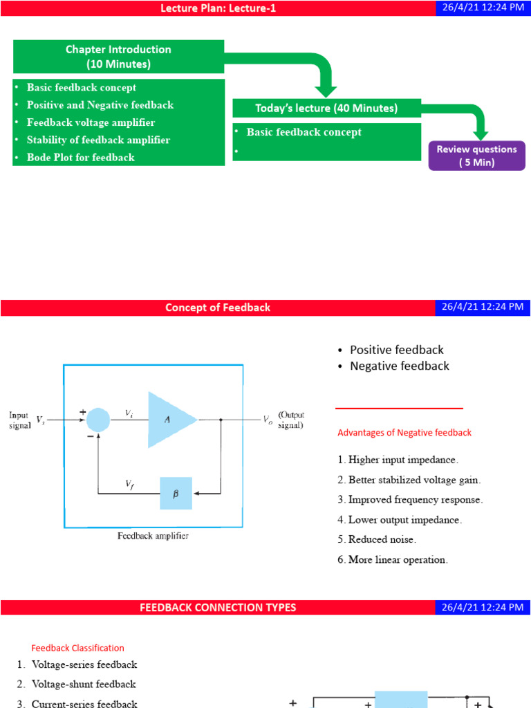 Feedback Concepts and Amplifier Stability | PDF | Amplifier | Analog ...