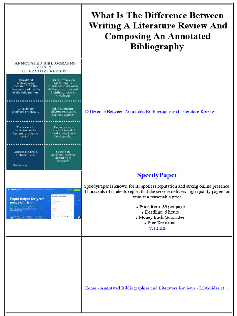 What Is The Difference Between Writing A Literature Review and ...