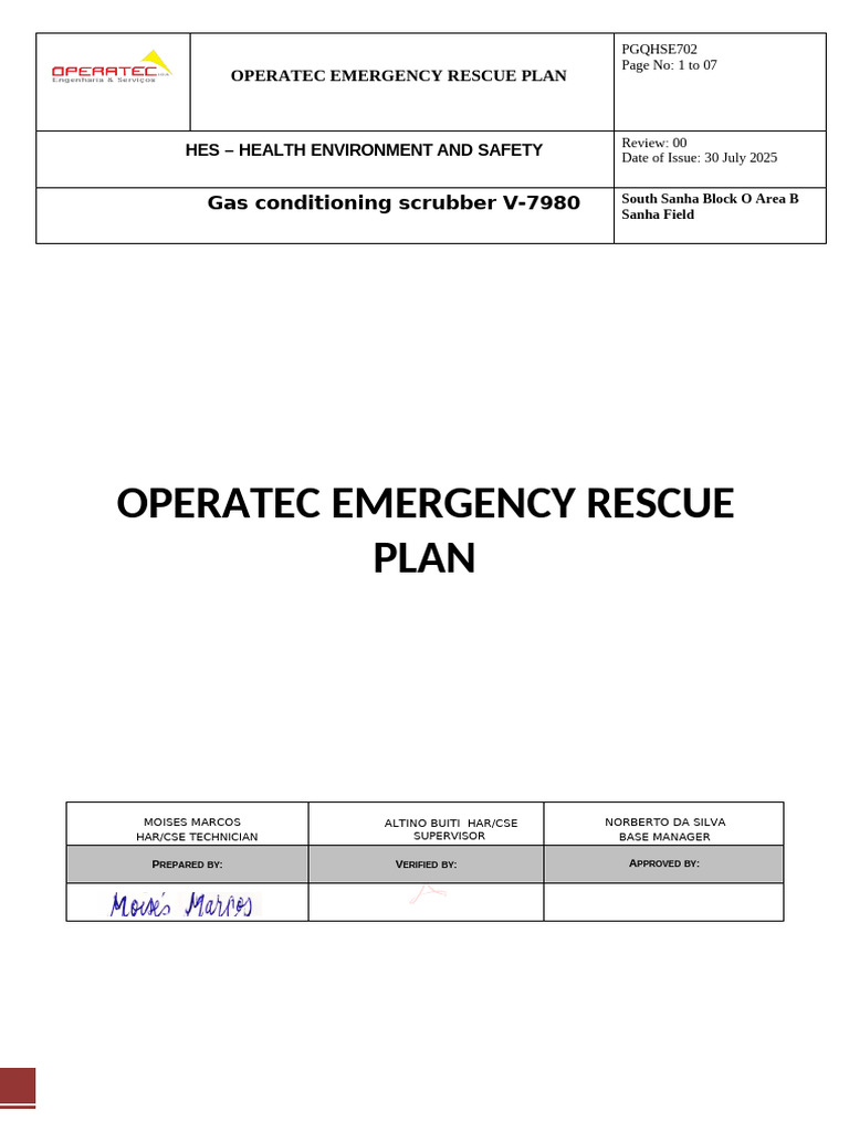 Emergency Rescue Plan for Confined Spaces | PDF | First Aid ...