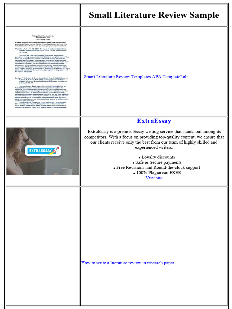 Small Literature Review Sample | PDF | Essays | Thesis