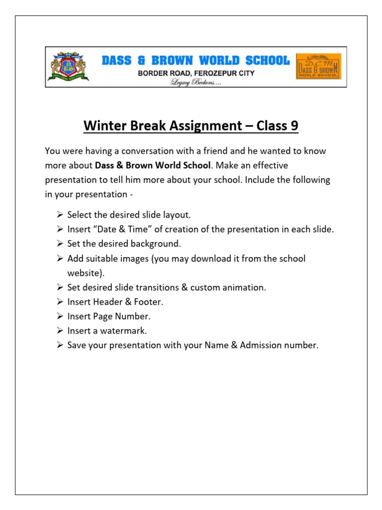 Resource 20221224141152 It Grade Ix Computer Winter Assignment | PDF