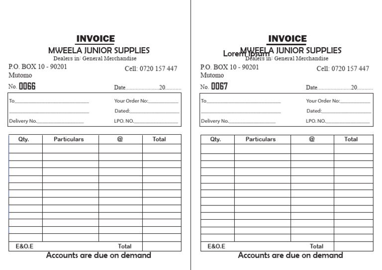 General Merchandise Invoice Template | PDF