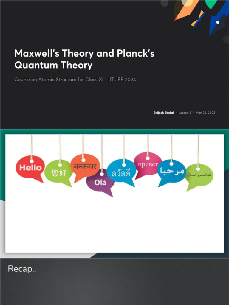 Maxwells Theory and Plancks Quantum Theory | PDF