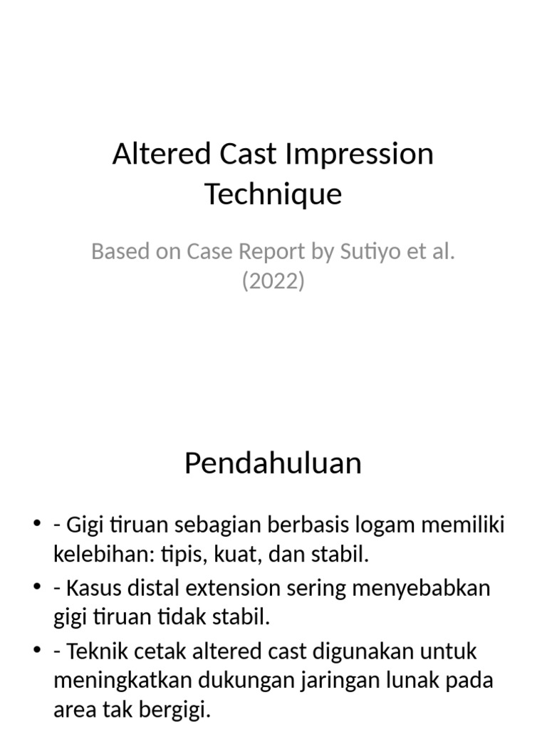 Altered Cast Technique Presentation | PDF