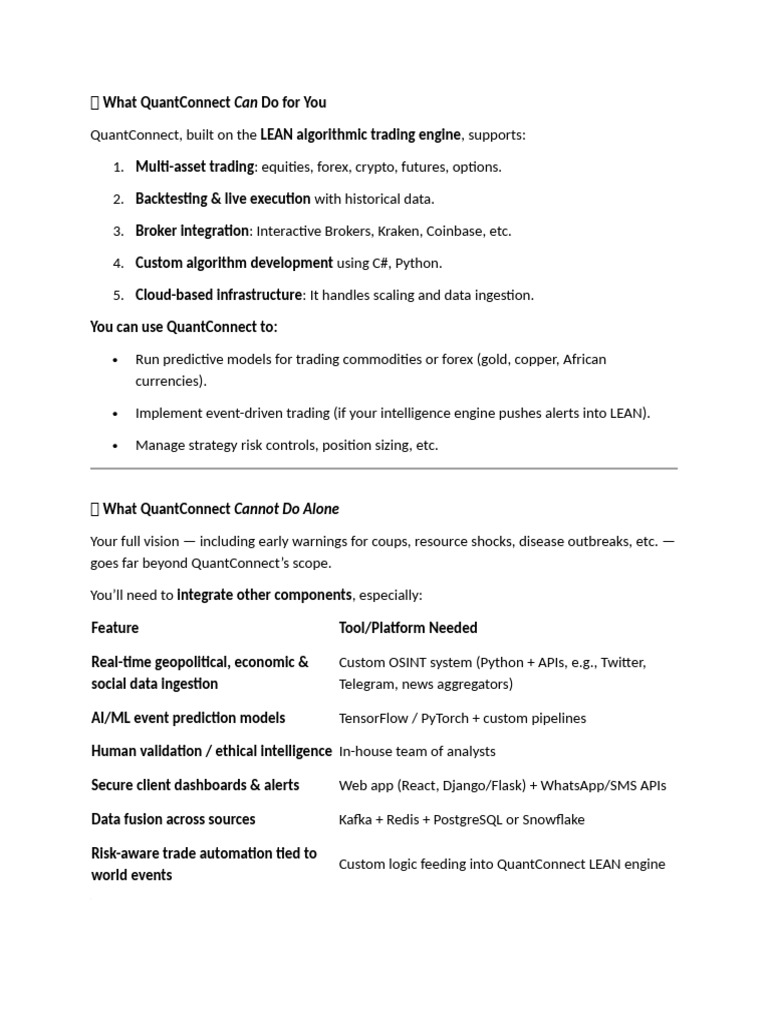 Leveraging QuantConnect for Trading Systems | PDF | Artificial ...