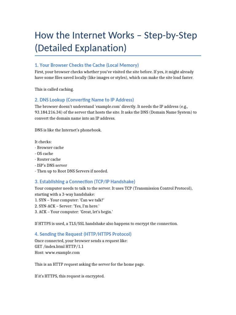 Step-by-Step Guide to Internet Functionality | PDF | Domain Name System ...