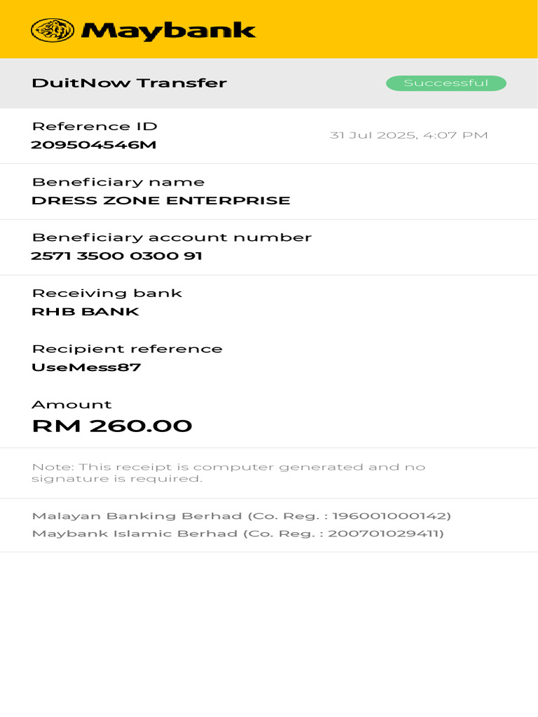 Details Bank Receipt | PDF