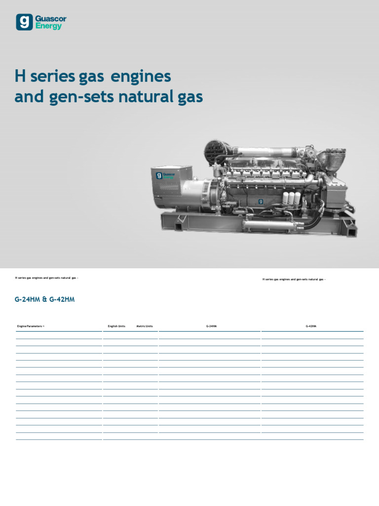 H Series Gas Engines Overview | PDF | Engines | Gases