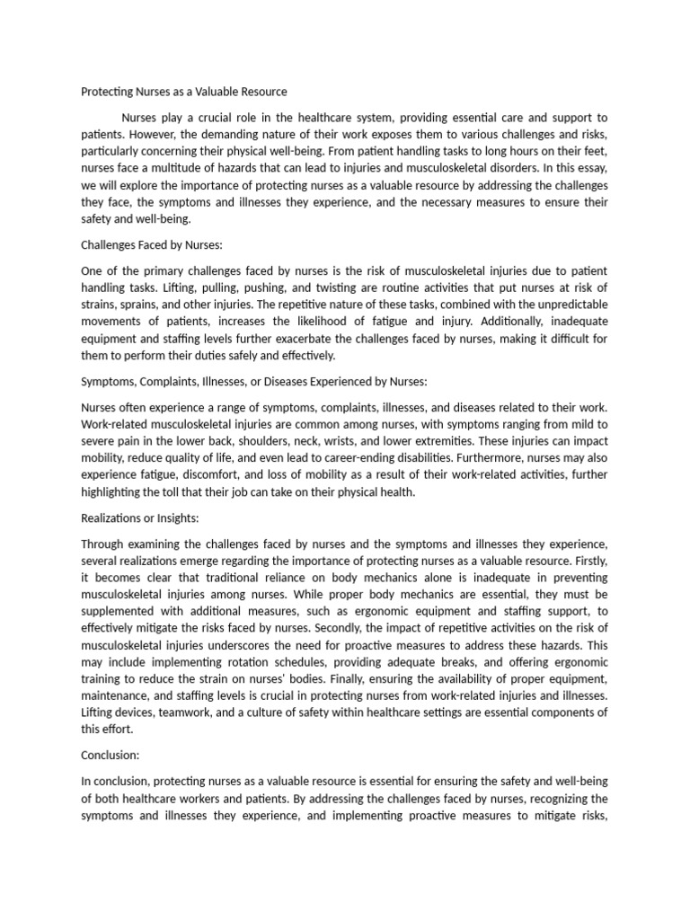 Protecting Nurses As A Valuable Resource Bernas Divine Pdf