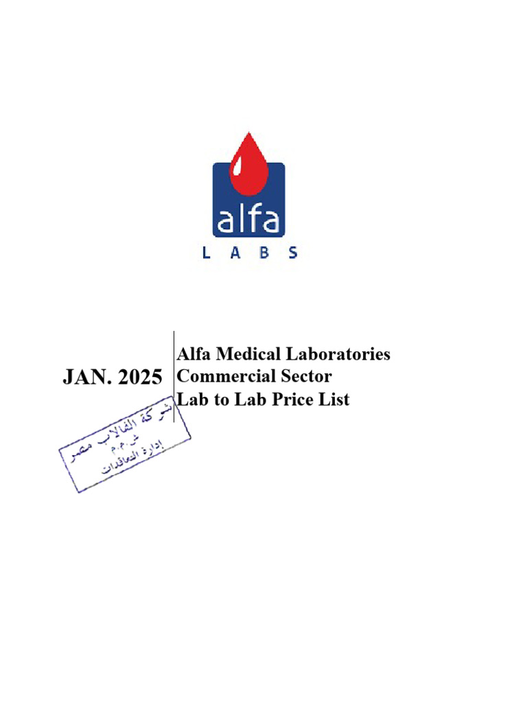 Alfa Lab Price List - January 2025 | PDF | Immunohistochemistry ...